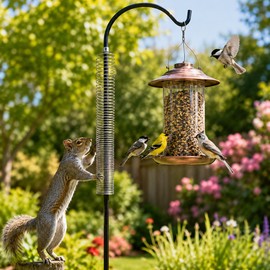 2-Pack Squirrel Barrier Springs for Bird Feeders – Metal Wrap-Around Pole Guards for Outdoor Feeder Protection