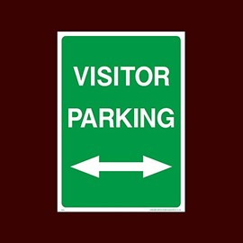 Visitor Parking both ways Plastic Sign (P16) - No Parking, Private Property, Visitor, Customer, Car Park, Reserved