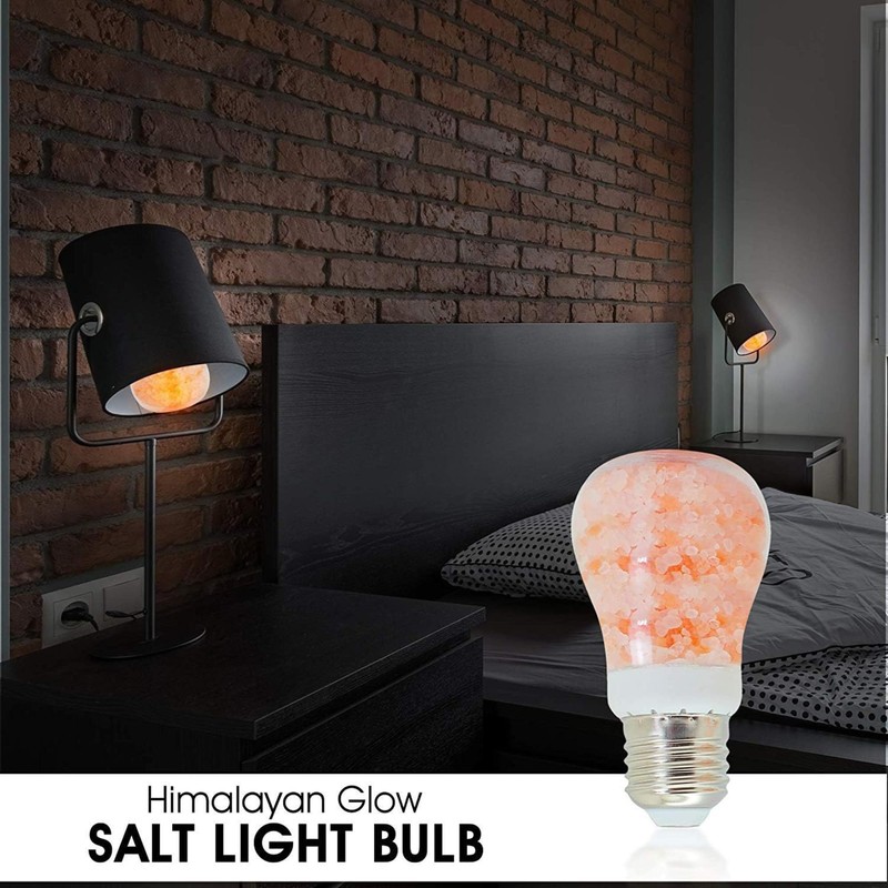 Himalayan Glow Salt Light Bulbs 60-Watt Equivalent, Warm Amber Glow,