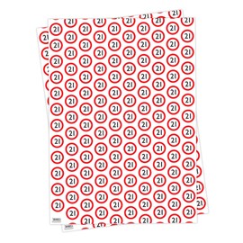Brainbox Candy - 2 Sheets of Funny '21st Birthday' Wrapping Paper - Warning Sign Wrap - Twenty One Gift Wrap For Him Her Son Daughter Twenty First Birthday Presents - Folded Quality Wrap
