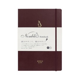 Nonble Notebook, A5 Size (5.8"x8.3"), 208 Pages, 5mm Grid, Hardcover Notebook, Smooth to Write, Easy to Open, Ideal for Fountain Pens (Bordeaux)