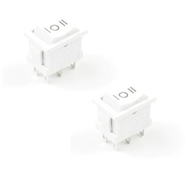 Unbranded/Generic 2x White ON/OFF/ON 6-Pin DPDT Rocker Switch Car/Truck DC 12V AC 125V/250V