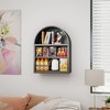 JAORD Metal Arched Wall Cabinet,Black Bathroom Wall Mounted Cupboard,Modern Arched