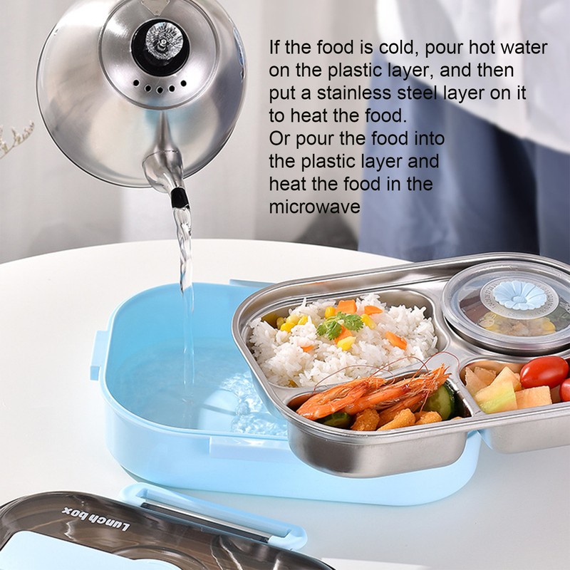 Lunch Box Removable Tray Keep Warm Function Food Grade Plastic