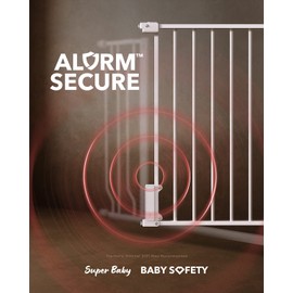 Ciays 29.5” to 41.3” Baby Gate for Stairs Doorways and House, 30” Height Extra Wide Auto-Close Safety Dog Gate for Pets with Secure Alarm, Pressure Mounted, White