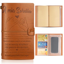 Alaoo PU Leather Journal Notebook, Lined Vintage Paper Pocket Notebook, 144 Pages Classic A6 Travel Journals, Including Gift Box, Christmas Gifts for Mom Daughter Friends Teachers (Italia)