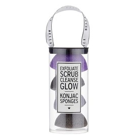 Bella Sleep + Spa Facial Self Care Exfoliating Konjac Sponge Set, 4-Pieces, Light Grey