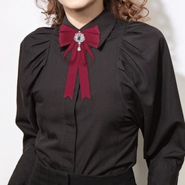 Luckyvestir Women's Pre-Tied Adjustable Tie, Solid Color Bow Tie for Wedding Party Banquet School Uniforms Gifts