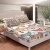 Kids Dog Fitted Sheet Cute Cartoon Dog Printed Bedding Set