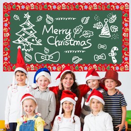 Leezead Christmas Bulletin Board Border, 65.6Ft Red Christmas Classroom Borders Cute Gingerbread Xmas Tree Snowflake Border Trim for Winter Christmas Party School Office Chalkboard Wall Decor