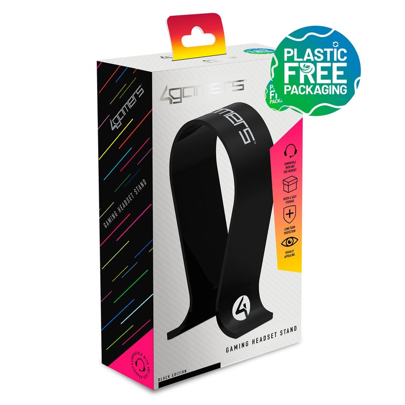 4Gamers Black Headset Stand, Compatible with most Headsets