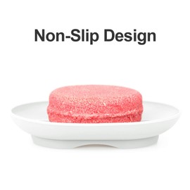 Anwenk Soap Dish, Bathroom Soap Dishes Soap Holder Soap Tray with Holes to Drain Water- Oval Shape Soap Dish for Shower Bathroom Kitchen Counter Top, Keep Bars Dry - Flexible Silicone White, 3 Pack