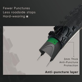 Generic 2Pack 24x1.95(54-507) Mountain Bike Tires Replacement Kits Plus 2 Bike Tubes (with Puncture Sealant) and 2 Tire Levers, Bike Tire with Tread Puncture Protection for On or Off-Road Use