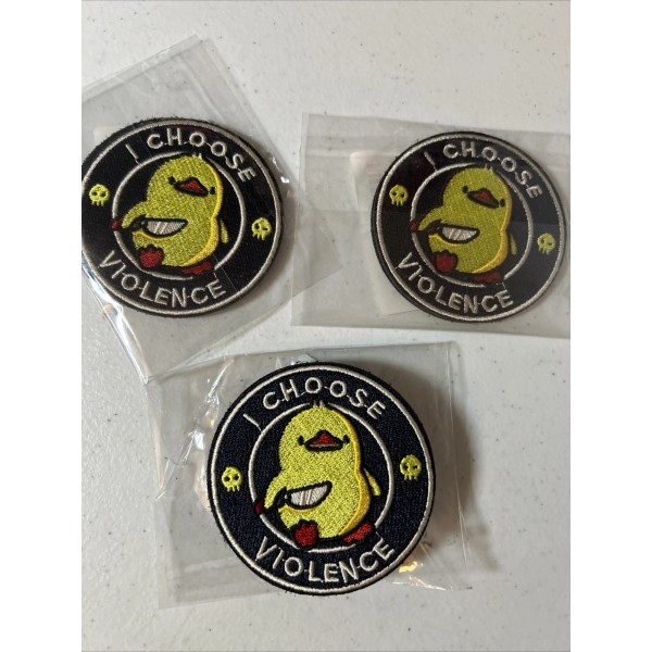 Unbranded I Choose Violence Patch Hook Loop Badge Funny Duck
