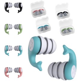 Tapones para Oídos de Natación Impermeable 4 Pares, Cómodo Portátil, Tapones Silicona Reutilizable con Caja, Protectores Auditivos Reducción de Ruido para Adultos Hombres Mujeres Dormir Nadar Viaje