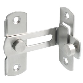 Sayayo 90 Degree Door Lock Slide Gate Latch Tiny Door Bolt, Stainless Steel Brushed Finished, EMS9001K-FBA