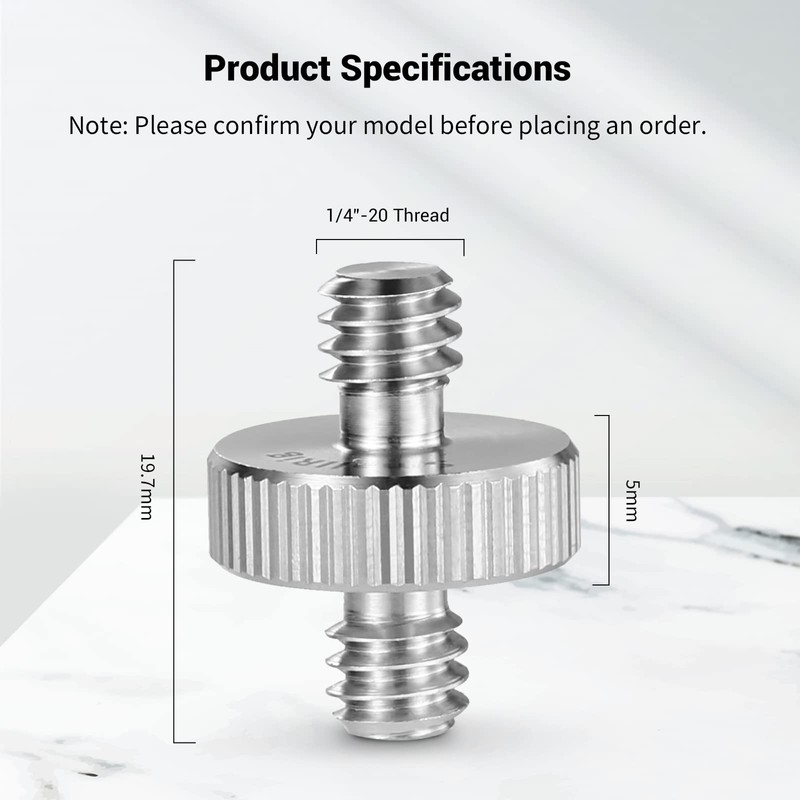 SMALLRIG 1/4 Male to 1/4 Male Threaded Screw Adapter (2PCS)