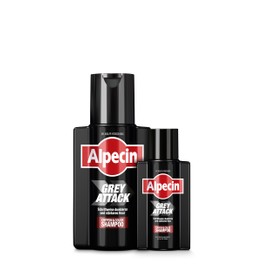Alpecin Grey Attack Caffeine & Colour Shampoo - 200 ml + 75 ml - Against Grey Hair | Natural Colour Result from 2-4 Weeks | Hereditary Hair Loss is Prevented