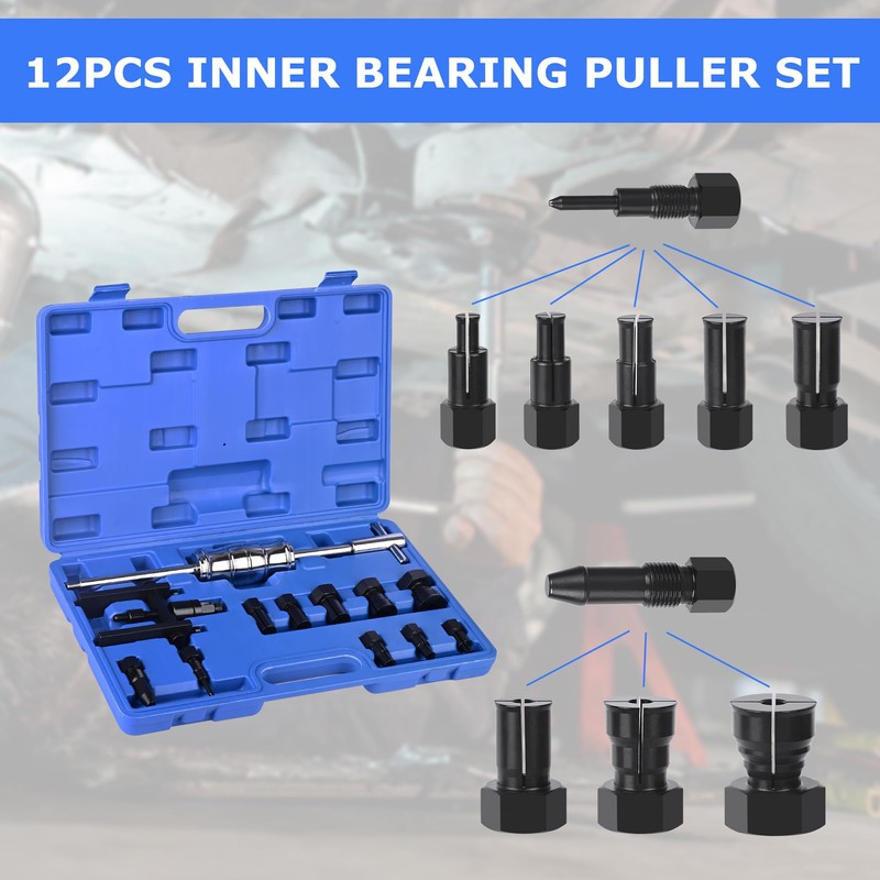YZDKSMG 12 PCS Motorcycle Blind Hole Collet Bearing Puller Tool