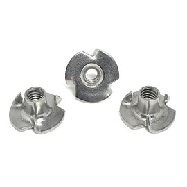 T-NUT Stainless Steel 8-32x1/4 3 Prong Tee Nuts (#8-32 Thread 1/4" Barrel Length) 18-8 Stainless - (25) Pieces