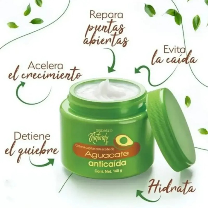 Crema Capilar Anticaida Aceite De Aguacate Naturaly Arabela