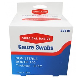 Surgical Basics Buy Surgical Basics Non Sterile Gauze Swabs 10cm X 10cm 100 Pack Online