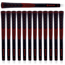 SAPLIZE 13 Piece Set of 4 Colors for Sale Non-Slip Rubber Golf Grips (Iron Wood Club) Red Standard