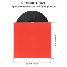 MECCANIXITY 10 Pcs 10" Vinyl Record Jackets,Kraft Paper Vinyl Outer Sleeves Album Protector Covers for LP Vinyl Records Collections Storage,Red