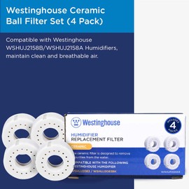 Westinghouse Ceramic Ball Filter for Humidifiers - 4 Pack Humidifier Filters, Honeycomb Filtration System for Clean Air - Humidifier Filter Replacement for WSHUJ2083BK/WSHUJ2083