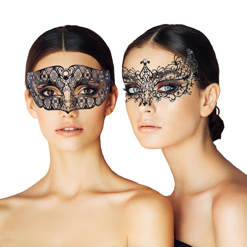 2 Pack Masquerade Mask Venetian Party Mask Set Masquerade Half