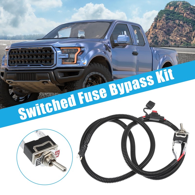 uxcell 1 Set 133.5cm 52.56" Universal Automotive Switched Fuse Bypass