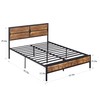 VECELO Queen Size Bed Frame with Wooden Headboard & Footboard,Metal