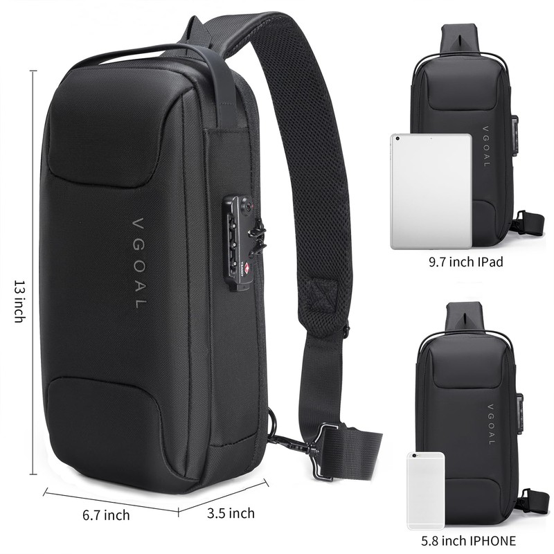 VGOAL Sling Backpack Men'S Chest Bag Shoulder Crossbody Sling Backpack