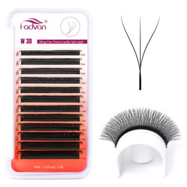 FADVAN 3D W-Shaped Volume Eyelashes, 0.07D Curl, Mixed 8-14 mm Eyelash Extension, Premade Lashes, Fan Eyelash Extensions, 3D W Eyelashes