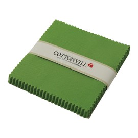 COTTONVILL 20COUNT Cotton Solid Quilting Fabric (5inch square, 27-Forest Green)