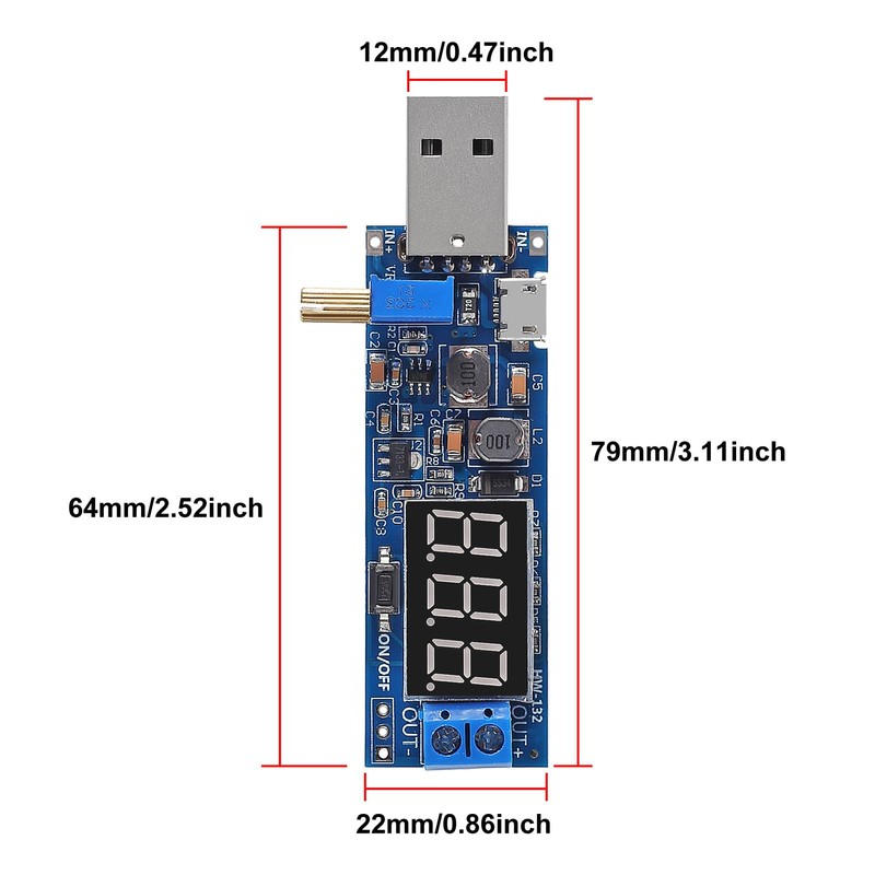 XIITIA 4pcs USB Buck Boost Converter 3.5V-12V to 1.2V-24V DC-DC
