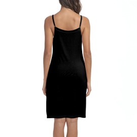 Xuepelit Women's Nightdresses Full Slips Spaghetti Strap Chemises Nighties for Women Petticoats Under Nightwear black Night dresses，Black XL