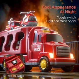 Beby Buty 5 in 1 Fire Truck Cars for Toddlers 3-5, Boy Car Truck Toys with Light Sound, Birthday Gifts for 3 4 5 6 Year Old Boy