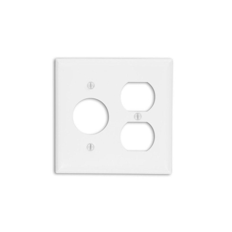 Leviton 2-Gang 1-Duplex 1-Single 1.406-Inch Diameter, Device Combination Wallplate, Painted