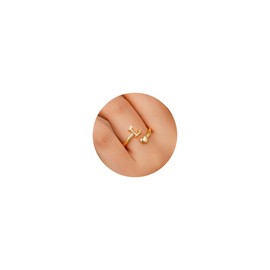 M MOOHAM Initial Rings for Women - Dainty Heart Gold Rings for Women Trendy, Letter L Ring Thumb Pinky Stackable Ring Dainty Small Jewelry