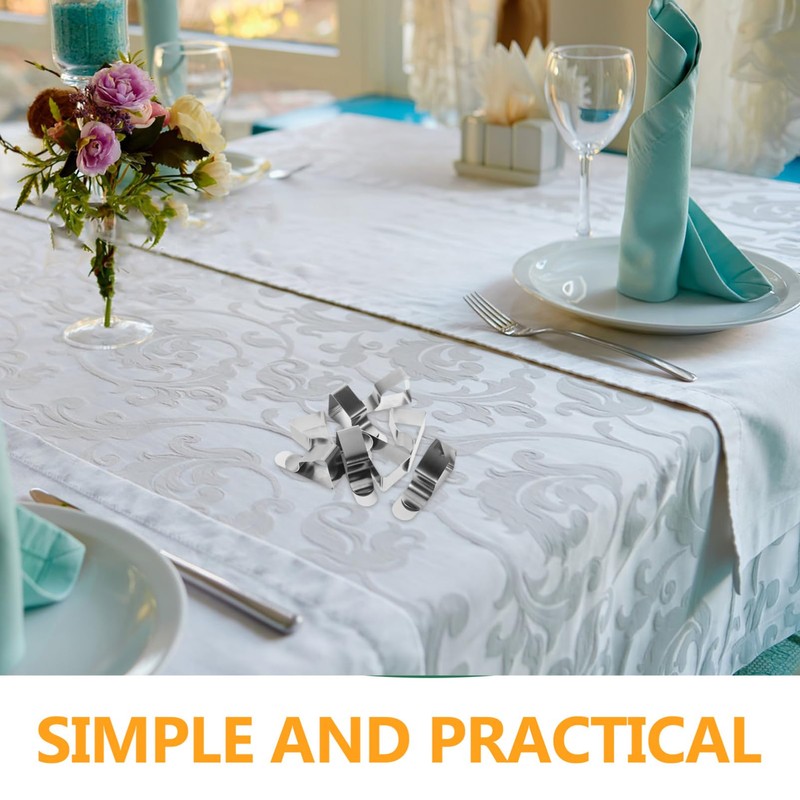 iplusmile 8pcs Stainless Steel Trapezoidal Tablecloth Holders One Design for
