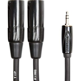 Roland Black Series Interconnect Cable, 3.5 mm to 2x XLR M, 10-Feet