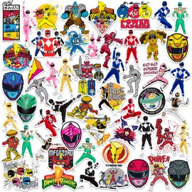 Mighty Morphin Power Rangers Variety 50ct Vinyl Large Deluxe Stickers Variety Pack - Laptop, Water Bottle, Scrapbooking, Tablet, Skateboard, Indoor/Outdoor