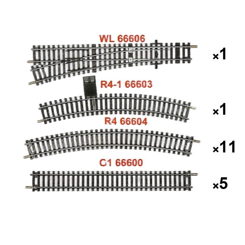 HANFLY HO Scale Track Set Nickel‑Silver Rails, Wooden‑Style Sleepers, Compatible