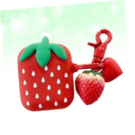 Gatuida Adorable Strawberry Earphone Case Lightweight Protective Cover Resistant Design Accessories for Earbuds