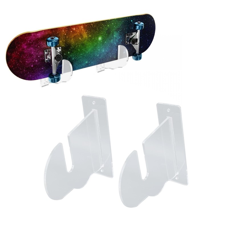 2PCS Skateboard Wall Mount Display Rack Acrylic Skateboard Wall Hanger
