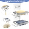 Moforoco Silver Double Soap Bar Holder for Shower, No Drilling