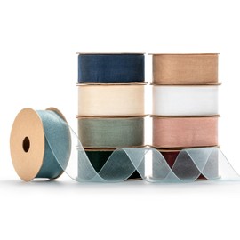 MORSUNBELA Organza Ribbon,Decorative Wide Wedding Ribbon，Gift Bow 1 Inch x 10 Yd Ribbons for Gift Wrapping Invitation Floral Hair Craft,9 Rolls Mixed Color