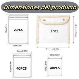DACUAN Bolsas de Plástico Pequeñas con Cremallera para Joyas y Gran Bolsa de Almacenamiento de PVC,Bolsas Ziplock Reutilizables de Viaje para Collares Aretes Anillos
