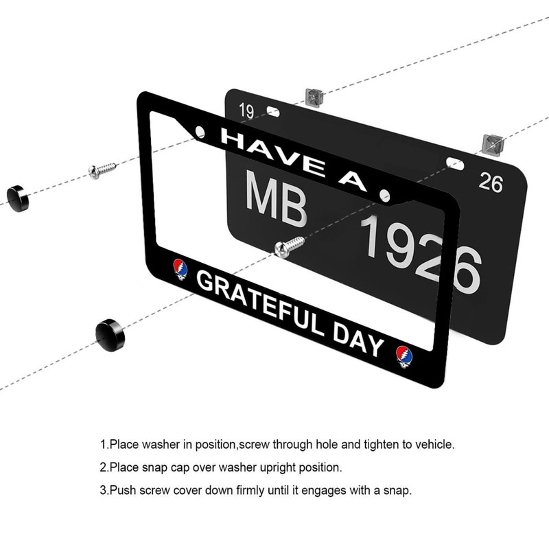 Have A Grateful Day License Plate Frame, Car Accessories Stainless